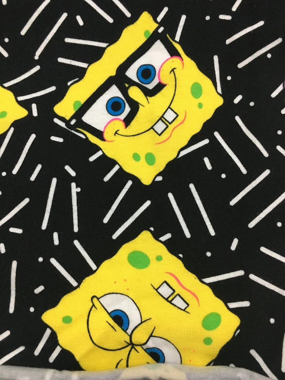 1 ярд Spongebobpattern хлопковая ткань с лайкрой шитье DIY ширина 160 см|Ткань| |