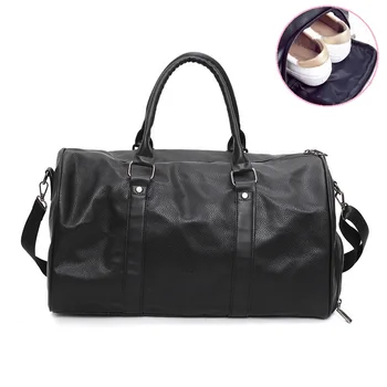 

Male PU Leather Travel Duffle Bags Women's Waterproof Handbag Sprots Gym Bag for Shoes Large Capacity Fitness Shoulder Bag