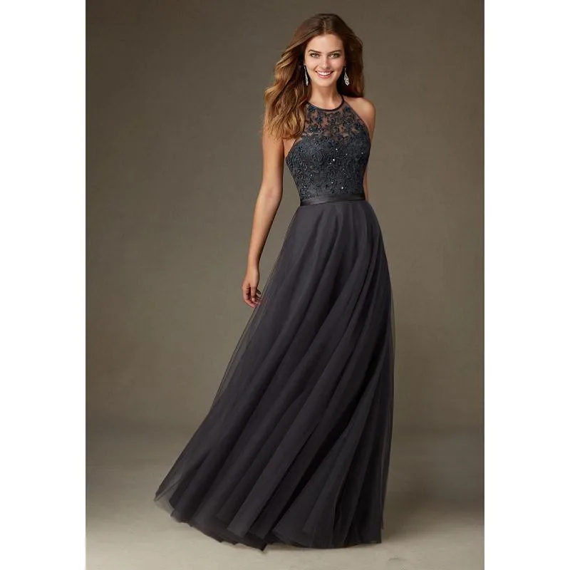 charcoal grey gown