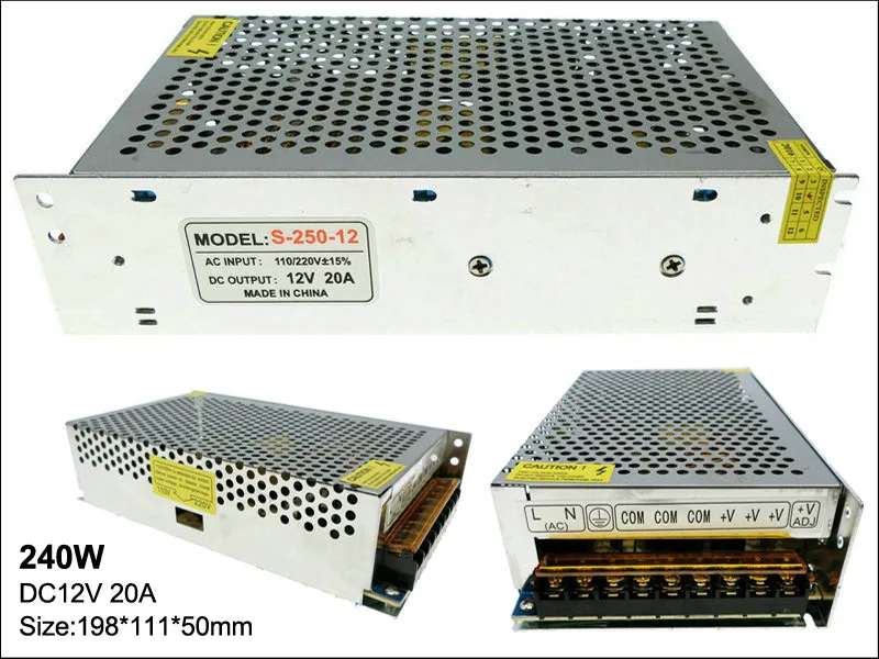 Освещение конвертер трансформаторы AC110-220V к DC12V светодио дный огни драйвер для Светодиодные ленты CCTV переключатель Питание 60 Вт 100 Вт 200 Вт 300