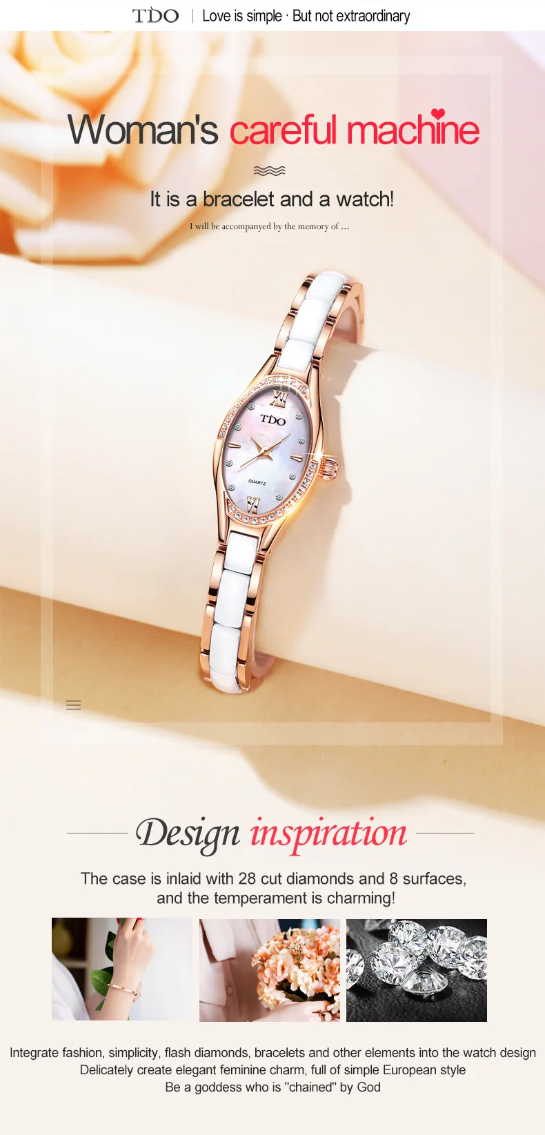 TDO Для женщин модные синие женские кварцевые часы кожа/Милан сетки высококачественный ремешок для часов элегантный Водонепроницаемый