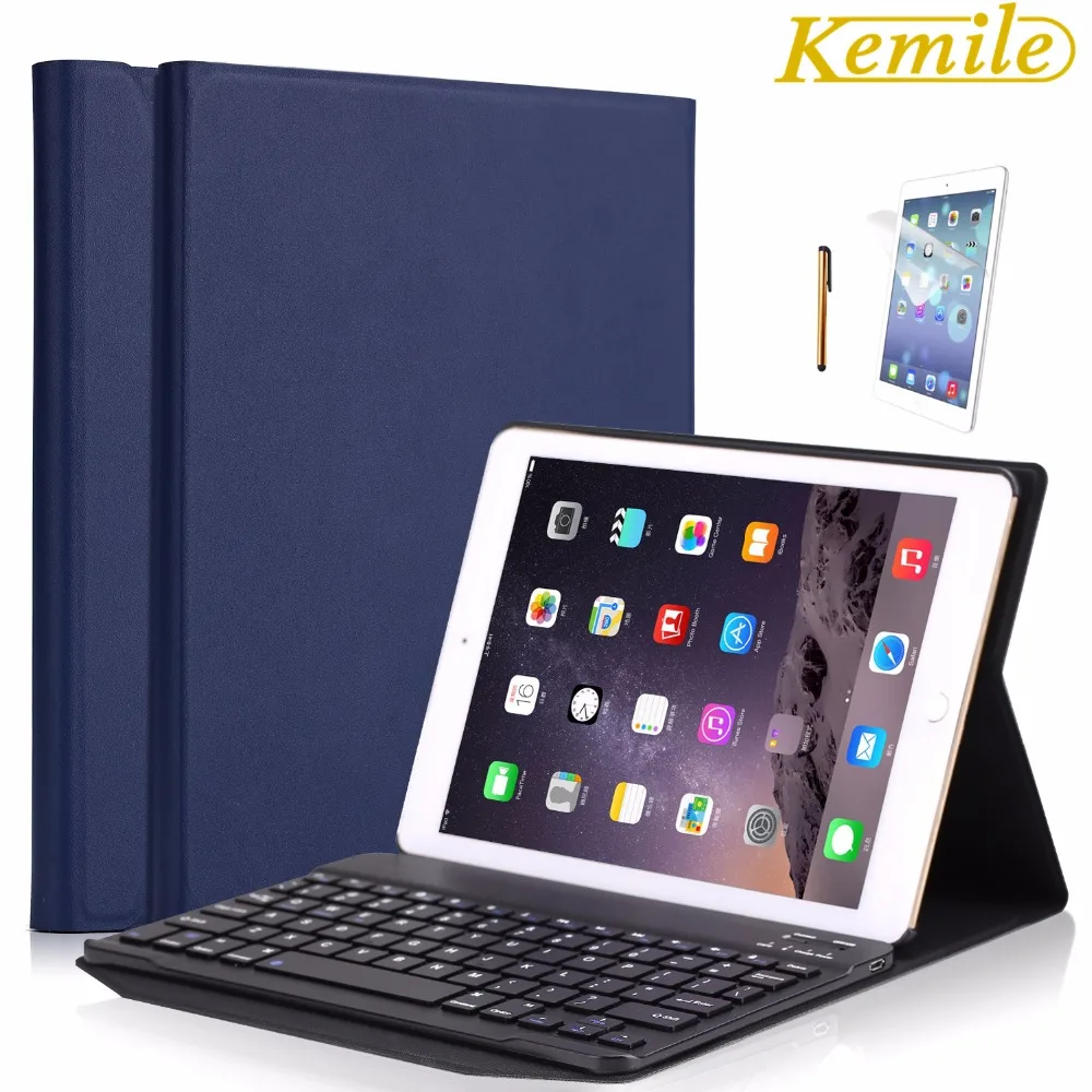 Портативный кожаный чехол Kemile для нового iPad 2017 9 7 дюйма Беспроводная Bluetooth