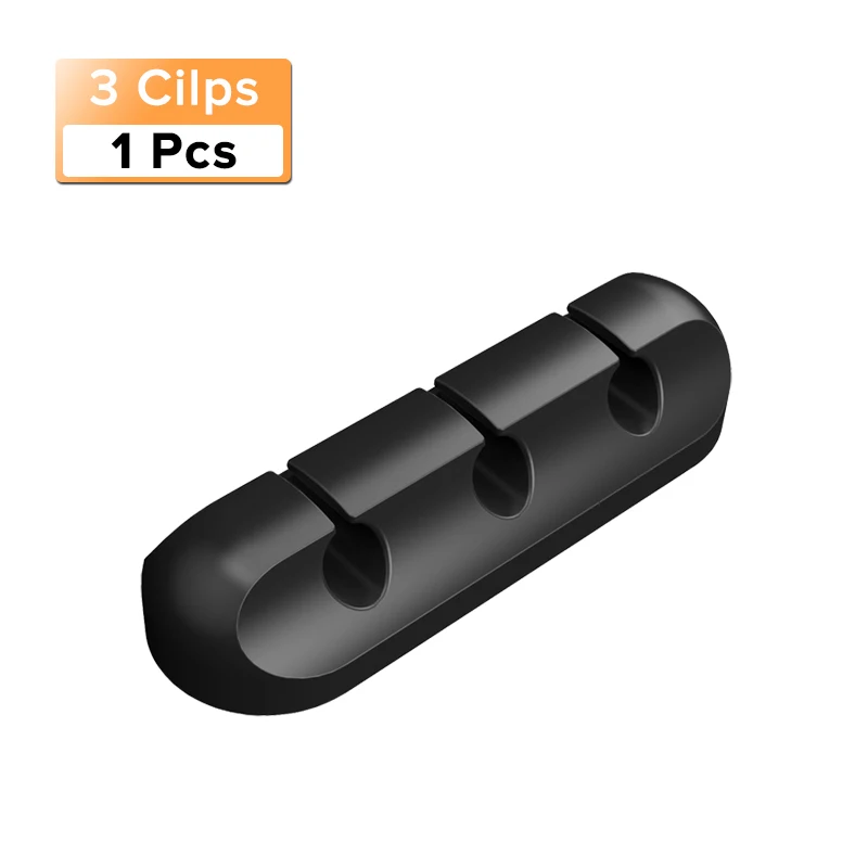 EECPT Кабельный органайзер для управления, силиконовый usb-кабель для сматывания, зажимы для зарядного устройства, держатель для хранения кабеля для провода, наушников, наушников, мыши - Цвет: 3 Clips 1 Pack