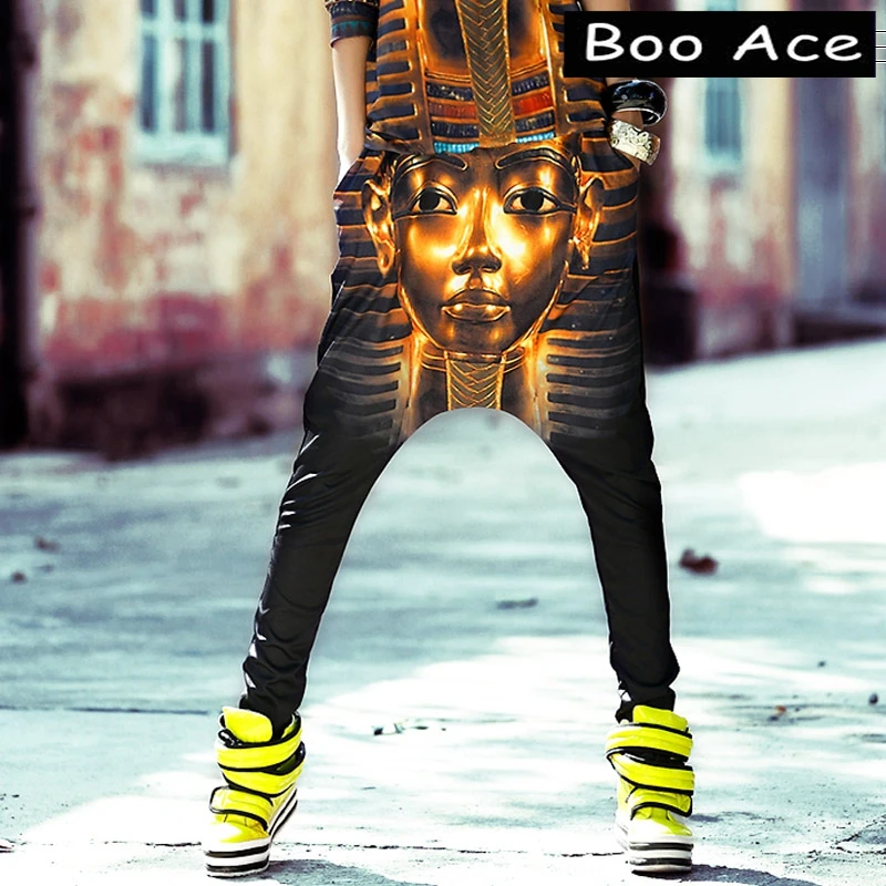 2017 Boo Ace Egypt Pharaoh Printing Women Street Dance Harem Pants Hip