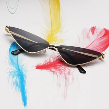

2019 Summer Style Ultra Narrow Triangle Red Black Lenses Sunglasses Men Women Sun Glasses Shopping Party