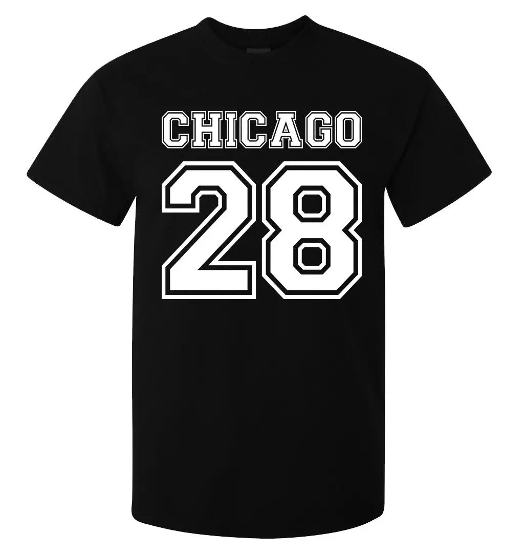 Футболка Chicago 28 со стильным слоганом с цифрами Качественная мужская (женская в