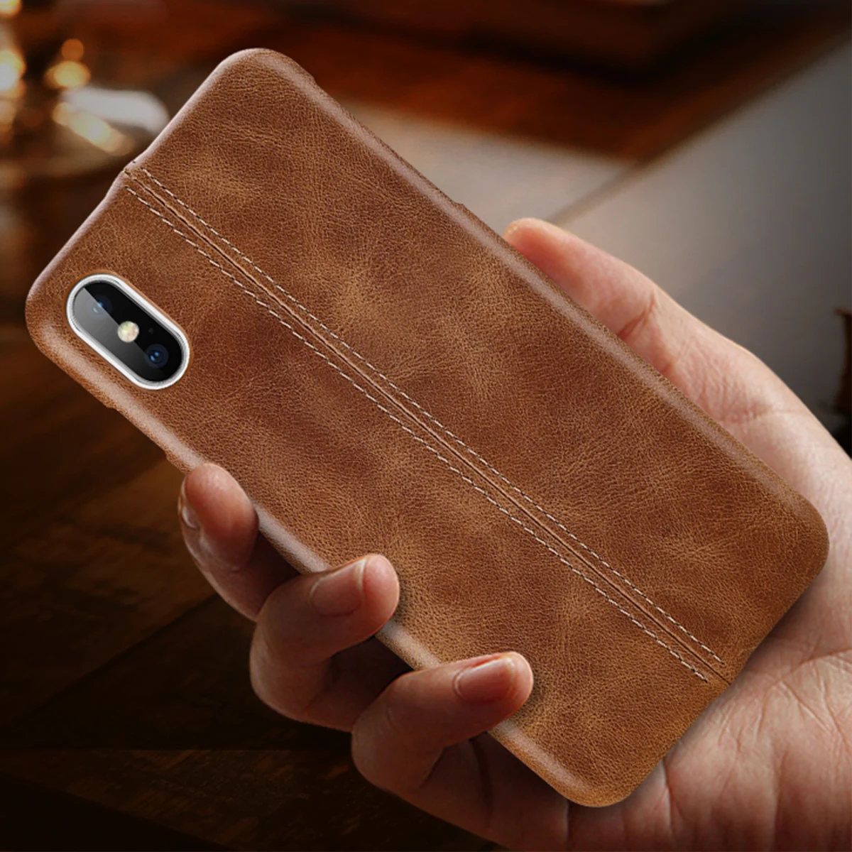 

For iPhone Xs Max Xr Case Genunie Leather Slim Soft Bumper Non-Slip Anti-Scratch Protective Cover Cases For iPhone 8 7 6s Plus