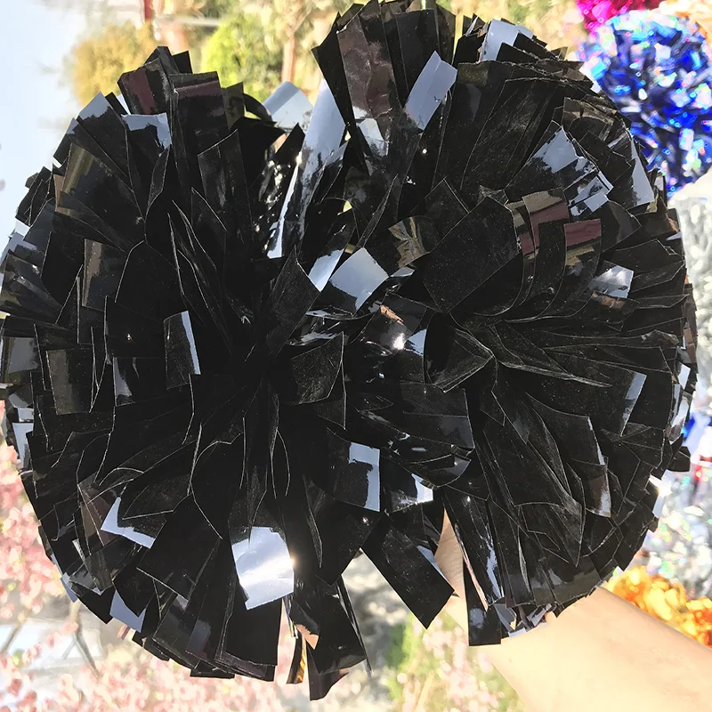 Free Fast Shipping Pom pom Cheerleader Metallic Black Poms 1,000*3/4