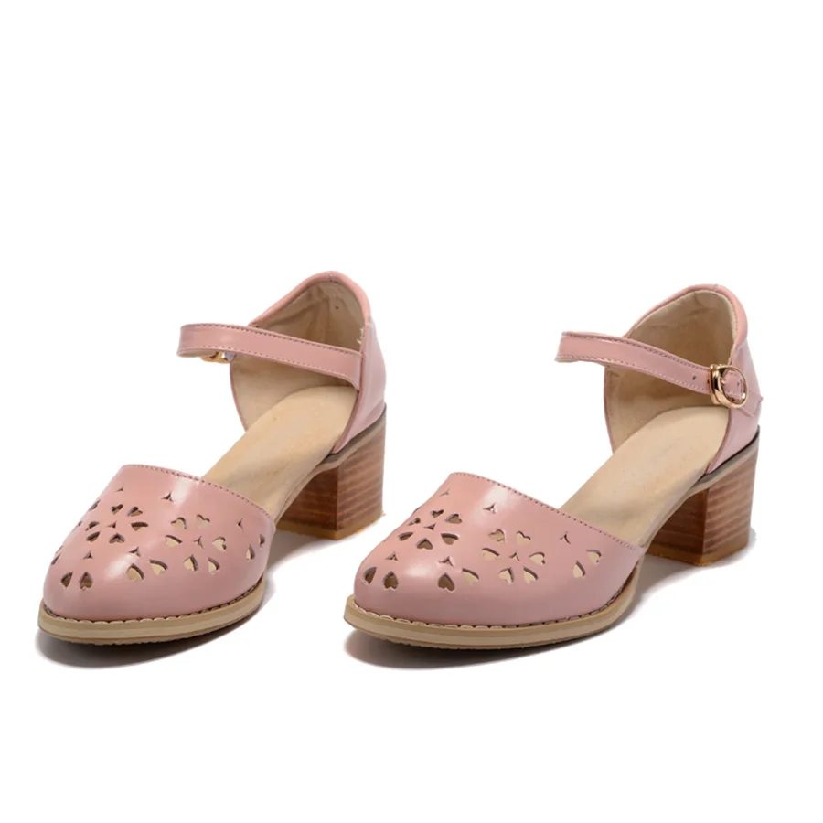 Женские сандалии; Туфли-оксфорды в винтажном стиле из натуральной кожи; Туфли-гладиаторы на высоком каблуке; летние женские сандалии на платформе; шлепанцы; - Цвет: pink