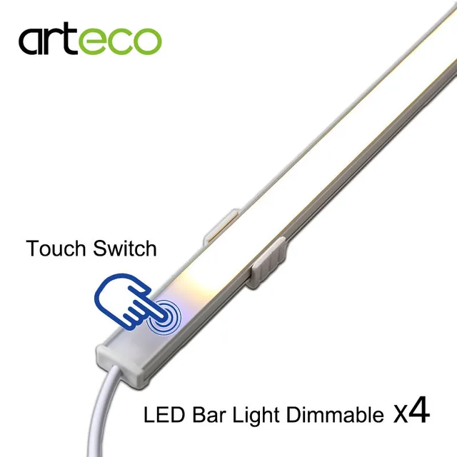 4PCS DC12V Touch Sensor LED Bar light Dimmable 50cm Ultra thin LED Tude