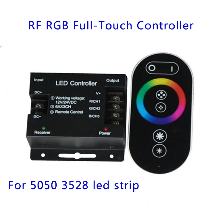 

RF Remote Wireless Touch Panel DC12-24V 6A*3 432W LED Controller for 5050 3528 RGB LED Tape