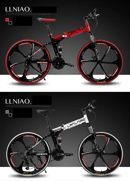 Excellent LLNiao Mountain bike 24/26 inch Tire 21/27-speed double disc brakes Bicycle 19