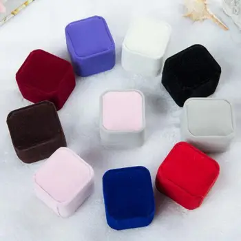

5*4.5*4cm velvet jewelry box ring box earring gift box Jewelry Packaging Display
