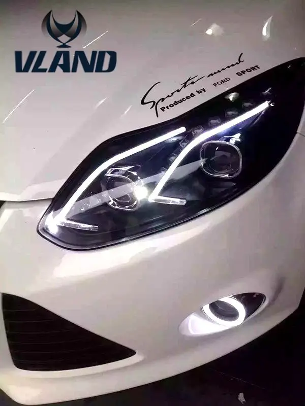 Free shipping vland factory headlamp for focuss LED headlight 2012 2013 2014 (L+R)1set led bar and plug and play design