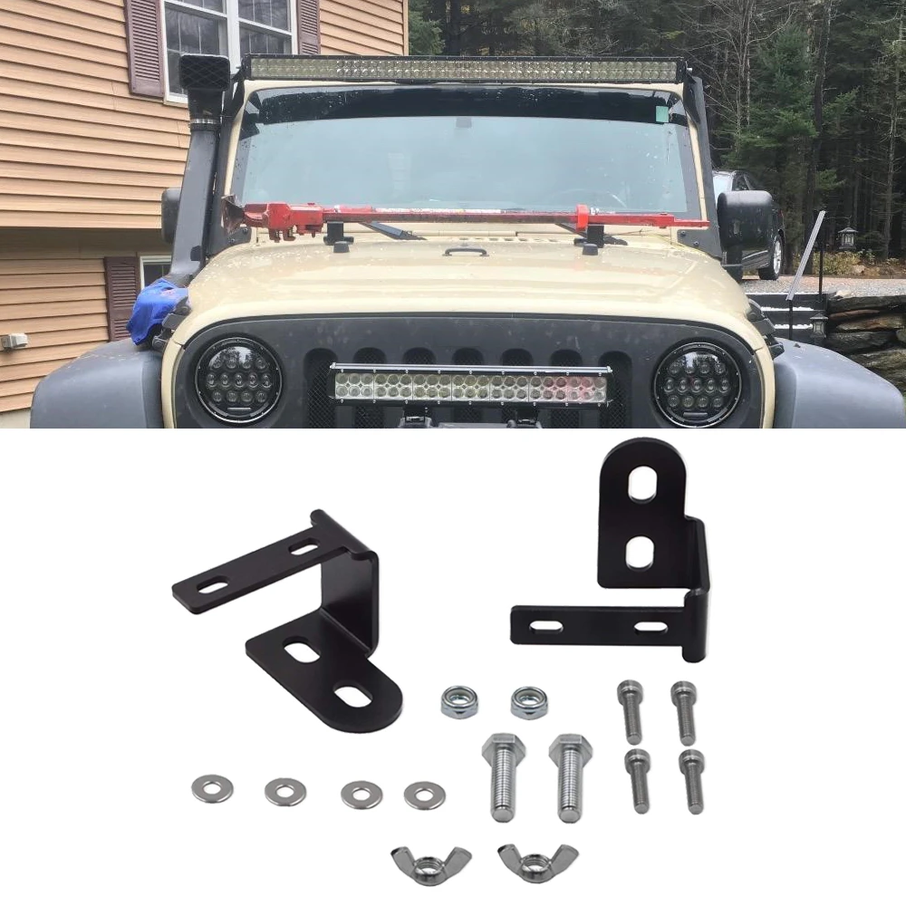 Upper Hood Hi Lift Jack Hood Mount Brackets Fit Jeep Wrangler JK 2007  2017|ATV Parts & Accessories| - AliExpress