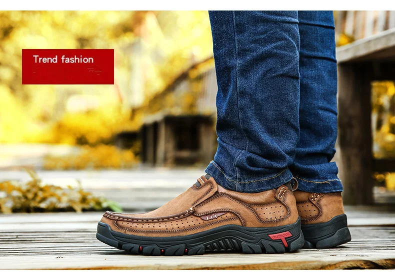 New Outdoor Hiking Shoes Breathable Sport Sneakers for Men Genuine Leather Causal Shoes Comfortable Trekking Shoes  (16)