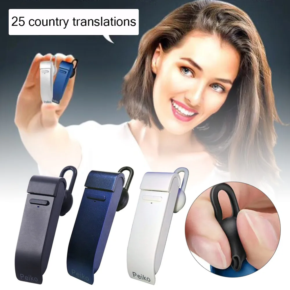 ECos голосовой перевод на ухо в режиме реального времени Bluetooth наушник с 23 языками