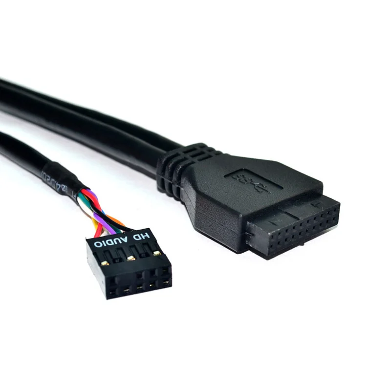 Usb 3.0 Hub Splitter para pc Fone de Ouvido Mic Interface Painel Frontal Suporte Adaptador Áudio hd 35 mm 20 Pin 35 Floppy Bay Port - Imagem 3