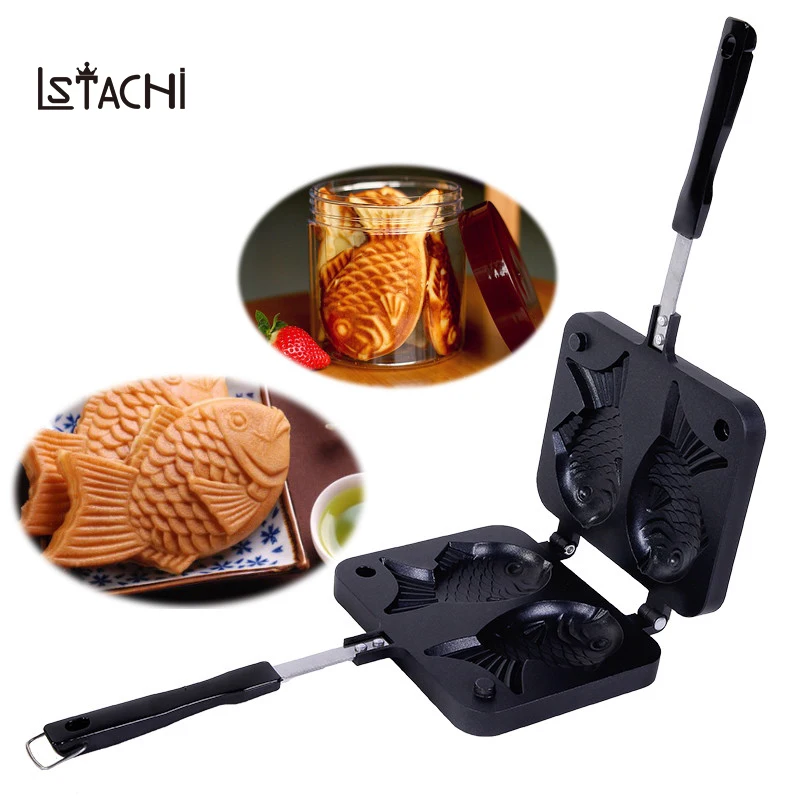 

LSTACHi Taiyaki Japanese Fish-Shaped Bakeware Waffle Pan Maker 2 Cast Home Cake Tools