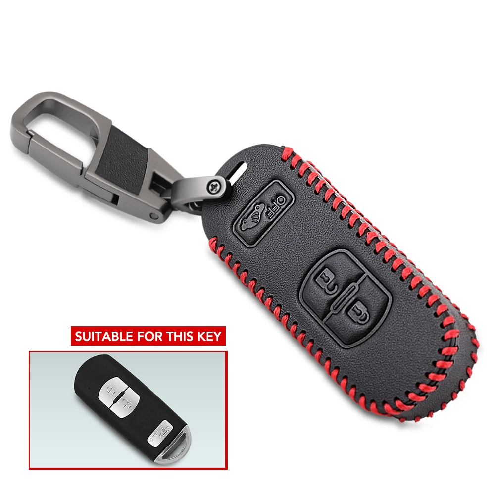 

For Mazda 2 3 5 6 CX-3 CX5 CX-5 M2 M3 M5 M6 Leather Remote Key Case Fob Shell Cover Skin Holder 3 Button