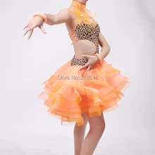 S-xxxl Детская Одежда для танцев латинский сценический платье Детское латинское платье с блестками для девочек, костюм, одежда платья для девочек