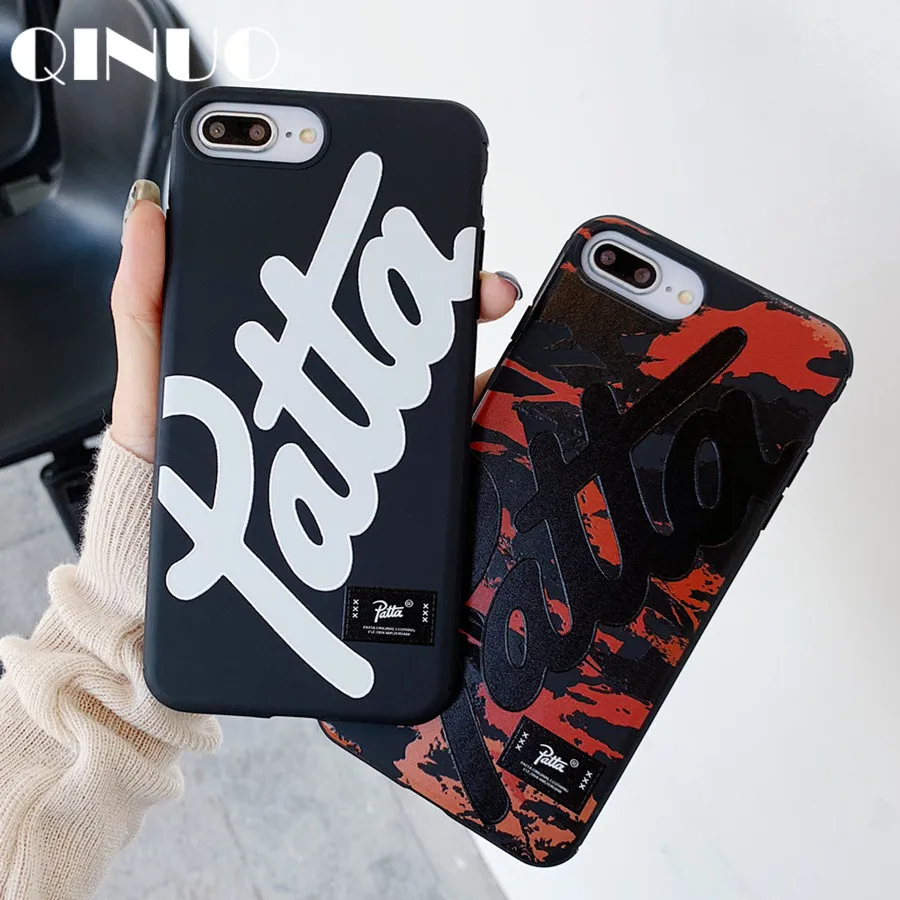 

QINUO Dutch Street Fashion Brand Tide Case For iPhone X XR XS MAX 7 8 6 6S Plus Camouflage soft TPU Telefon Kilifi Cover Capa
