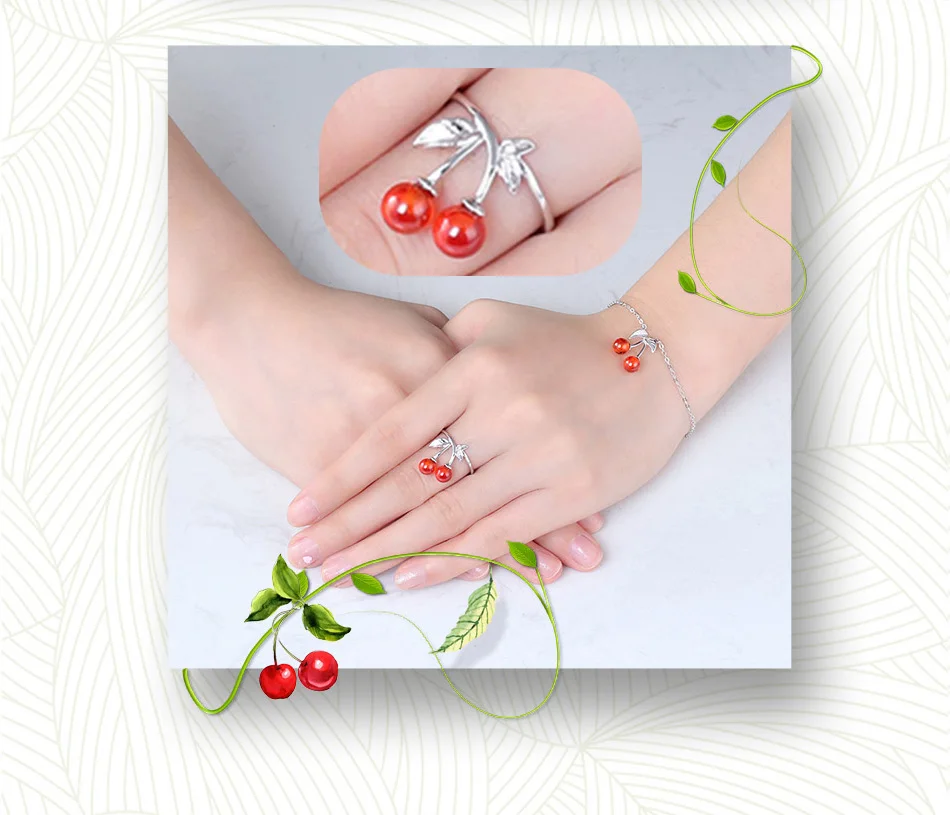 ORSA JEWELS Настоящее Стерлинговое серебро женские кольца с вишней 5A гранат натуральный камень палец кольцо женские вечерние Серебристые украшения SR100