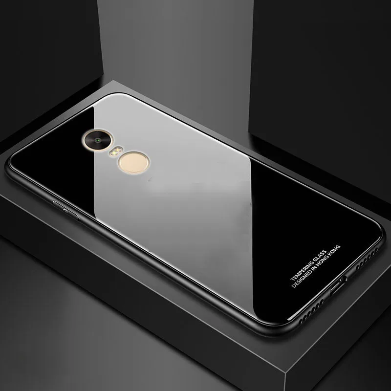 SemgCeKen роскошный жесткий стеклянный зеркальный чехол для Xiaomi Redmi Note 4 4x note4 силиконовый чехол для задней панели телефона etui