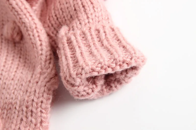 Осенне-весенний Однотонный свитер для детей от 0 до 24 месяцев Модный хлопковый вязаный кардиган ручной работы для маленьких девочек, свитер, пальто, наряды
