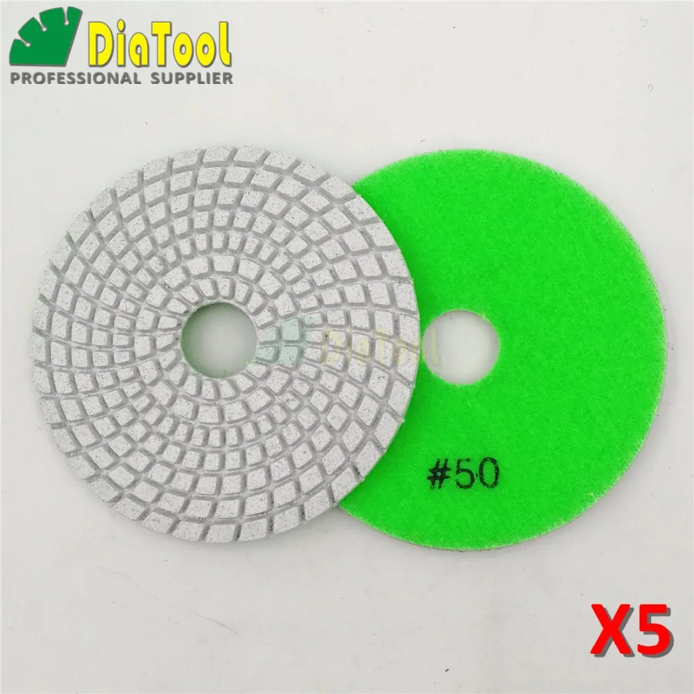 Pedra de Diamante Almofada de Lustro Disco em Espiral tipo de Disco de Polimento Shdiatool Grit Dia 100mm – 4 Sulfite Branco Flexível Molhada Lixar 10 Pcs 50