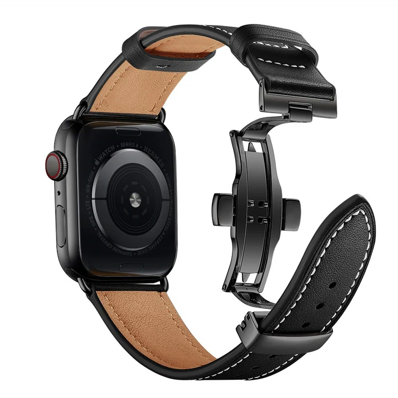 Премиум кожаный ремешок для Apple Watch 4 полосы 40 мм 44 мм сменный ремешок на запястье для iWatch 1/2/3 38 мм 42 мм браслет ремень