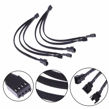 

1PC 1 To 3 Way Splitter Black Sleeved 4-Pin PWM Connector Fan Extension Cable For CPU Or Computer Case Fan