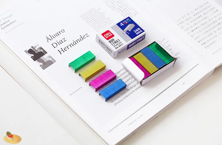 1600 шт./2 box Цветной скобы Нержавеющая сталь № 12 Staples office-переплет Школа Канцтовары 24/6 Cucitrice