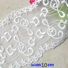 Music Note Lace Trim Water soluble lace ribbon fabric for Sewing Bridal Wedding dress Crafts