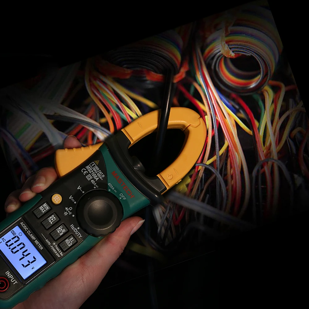 

Digital Clamp Multimeter AC/DC Voltage Current Resistance Capacitance Frequency Measurement Holding Lighting Bulb Carrying Bag