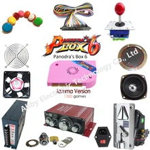 Pandora's Box 6 DIY Arcade Bundles Kits Parts With Power Supply Jamma Harness Joystick Push Button Arcade Game Machine Parts arcade parts bundles with pandora box 4s 815 in 1 arcade game board 16a power supply long shaft joystick buttons jamma harness