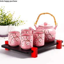 Снежинка ручная роспись в японском стиле и ветер керамический чайный набор кунг-фу чайник чашка 5 шт. набор китайский чайный набор чайная церемония