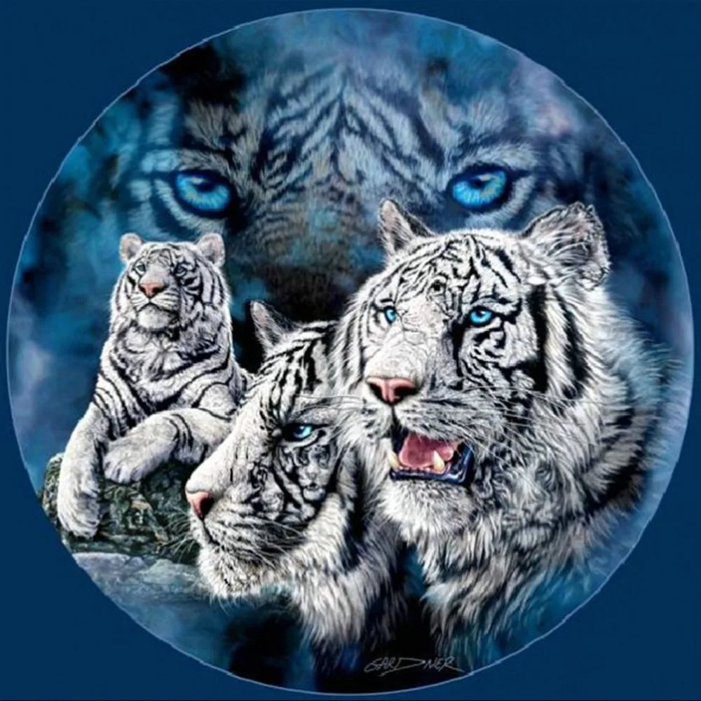 

tigers Christmas gift Picture cube drill Cross Stitch Rhinestone Diy Diamond Paintings Embroidery needlework new year