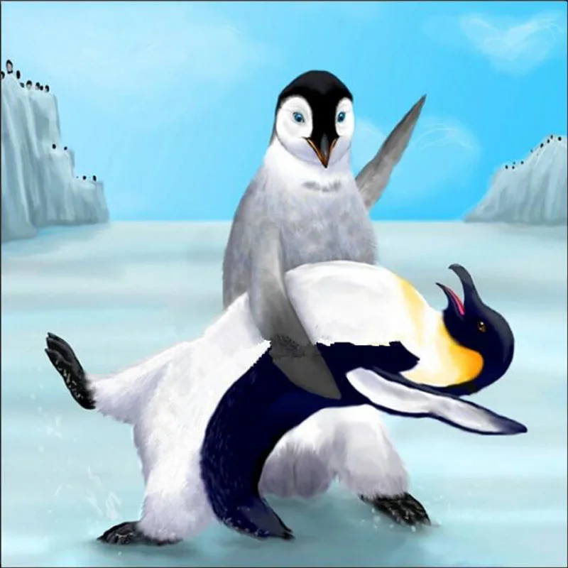 5D Diy Diamond Painting Penguin Embroidery Cross Stitch Full Rhinestone Mosaic Animal Home Decorative Gifts | Дом и сад