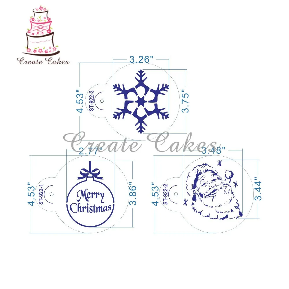 6 шт. рождественские и новогодние праздники печенья Трафареты для кексов, помадки набор трафаретов для декоративные Трафареты