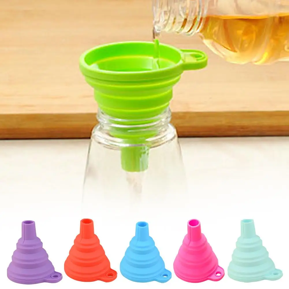1 шт. складная силиконовая мини воронка для кухни|hopper kitchen|mini silicone gel foldablefunnel hopper |