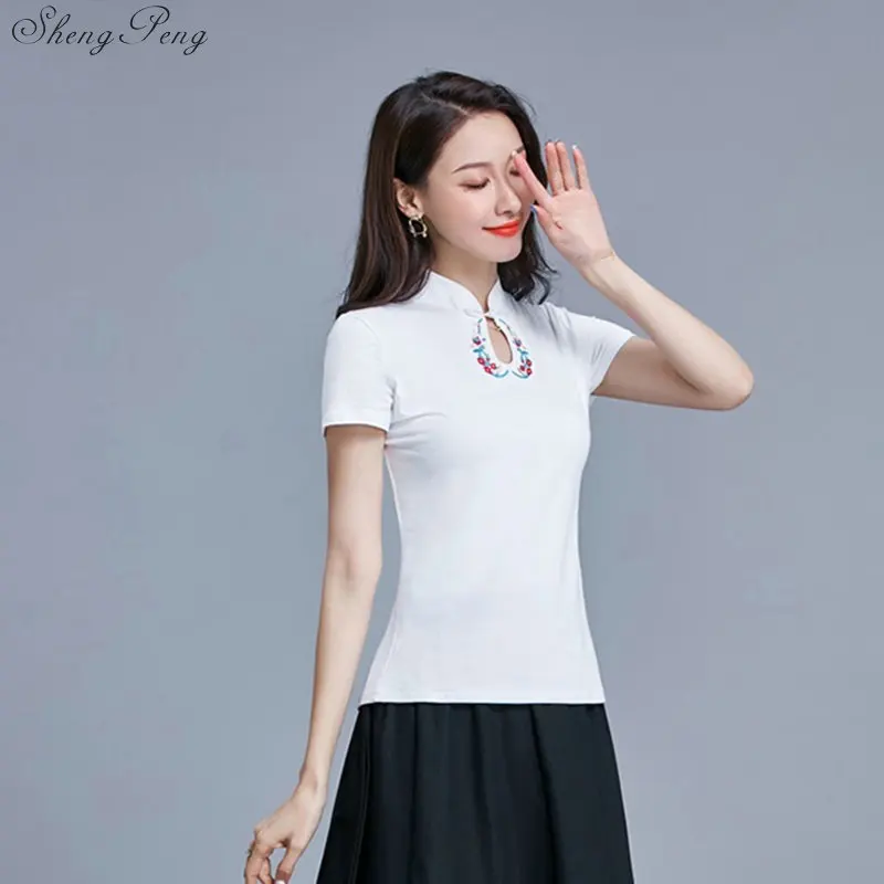 Традиционная китайская одежда для женщин Тан китайский стиль Топы корректирующие короткий рукав лето красный Cheongsam Топ Vetement 5XL 6XL Q703
