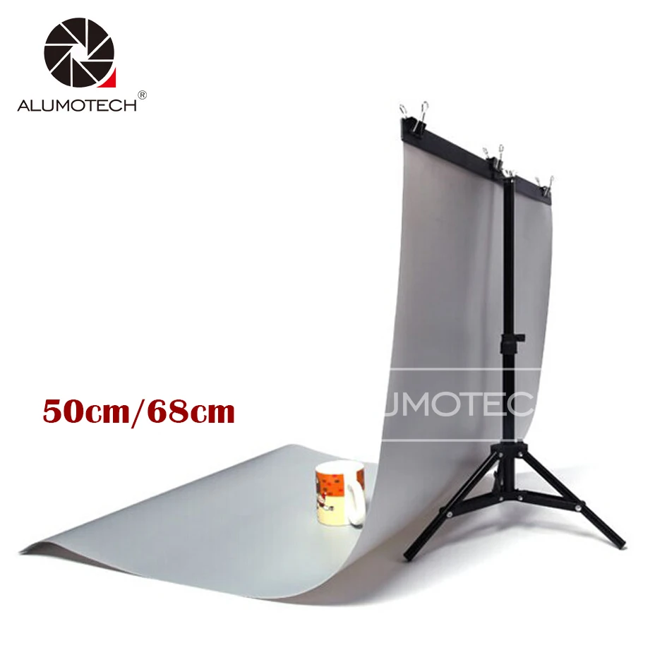 

ALUMOTECH Widith 50/68cm Mini Backdrop Backgroud+Stand Tripod Support For Photography Video Studio