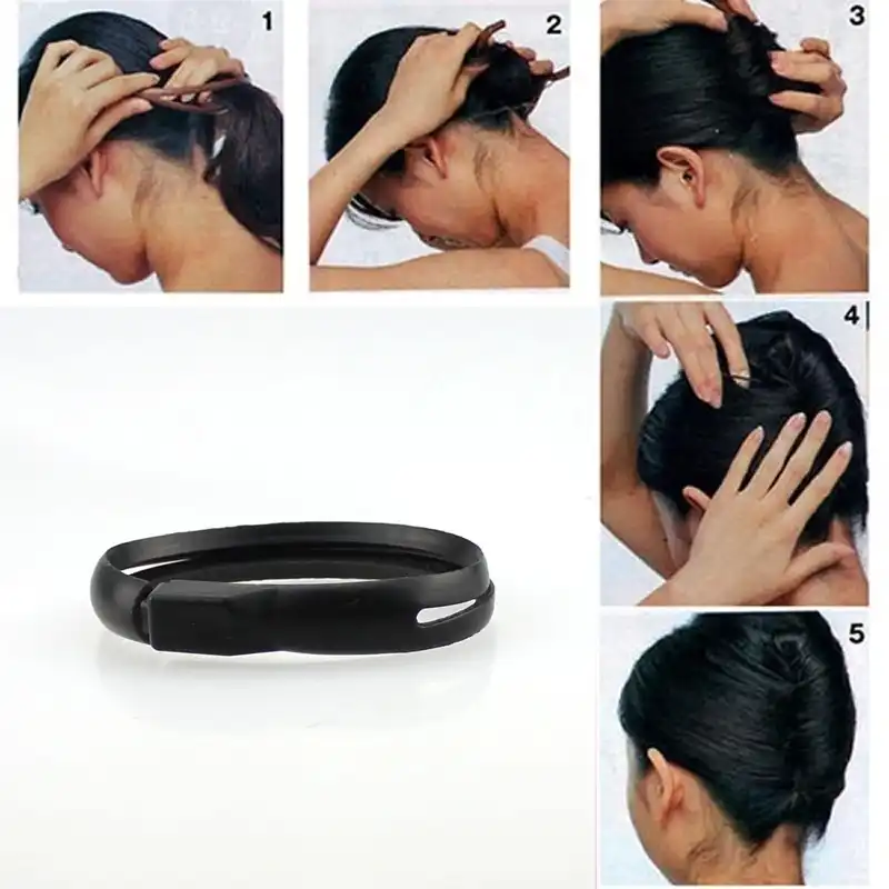 2 Pcs Women Hair Styling Updo Donut Bun Clip Tool French Twist Maker Holder Hot