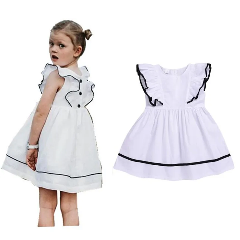 Новое белое платье принцессы для девочек в европейском и американском стиле платье для малышей платья для новорожденных девочек
