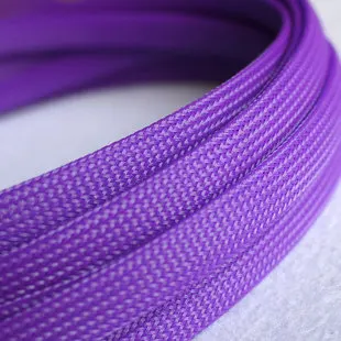 1 м 12 мм Плетеный ПЭТ расширяемый рукав высококачественный многоцветной выбор - Цвет: Purple