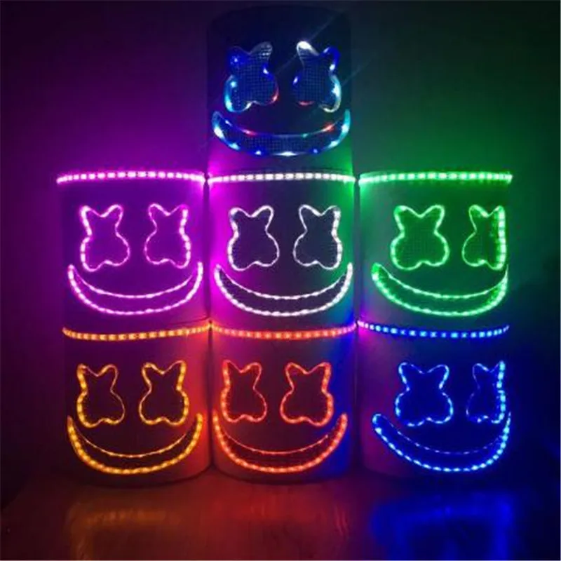Spun sugar Dj Marshmello светящийся светодиодный шлем косплей реквизит ночной клуб