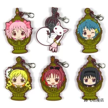 Puella magi madoka magica kaname madokaakemi homura tomoe mami miki sayaka figura de ação anime modelo chaveiro de borracha pingente 6cm