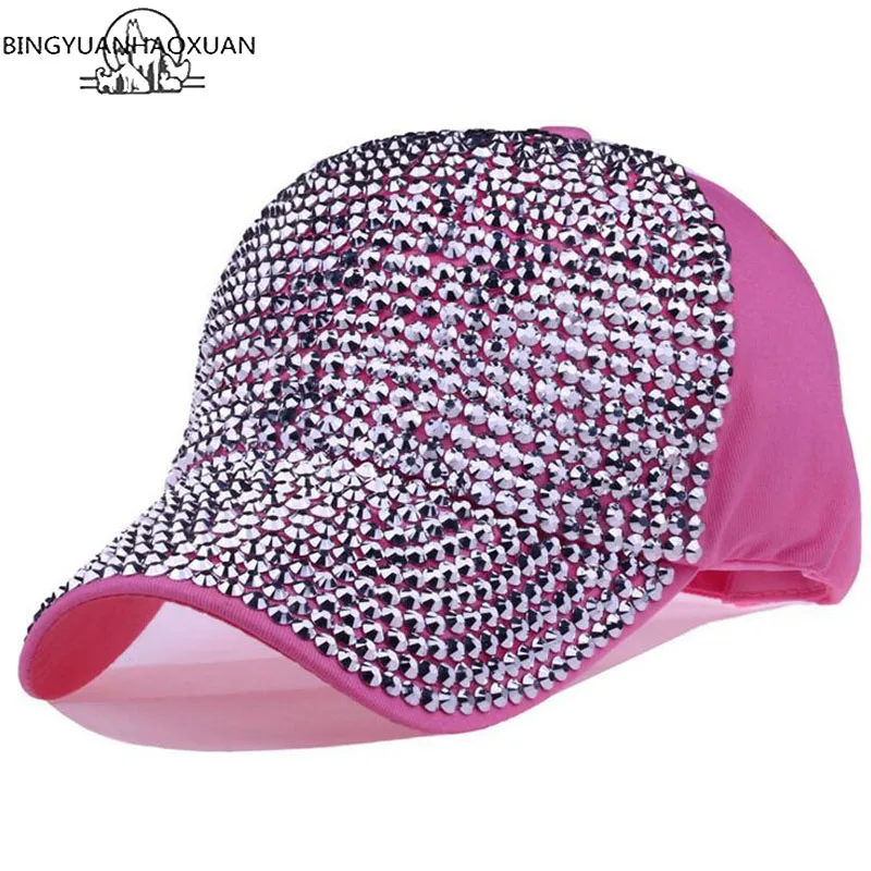 

BINGYUANHAOXUAN Pearl Rhinestone Fashion Baseball Cap Woman Snapback Hats Hip Hop Women Cowboy 2018 Luxury Casquette Baseball