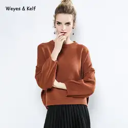 Weyes и кепф осень свободные зимние свитер женщин вязать женский свитер с длинным рукавом женщина женский трикотаж тянуть свитер Mujer